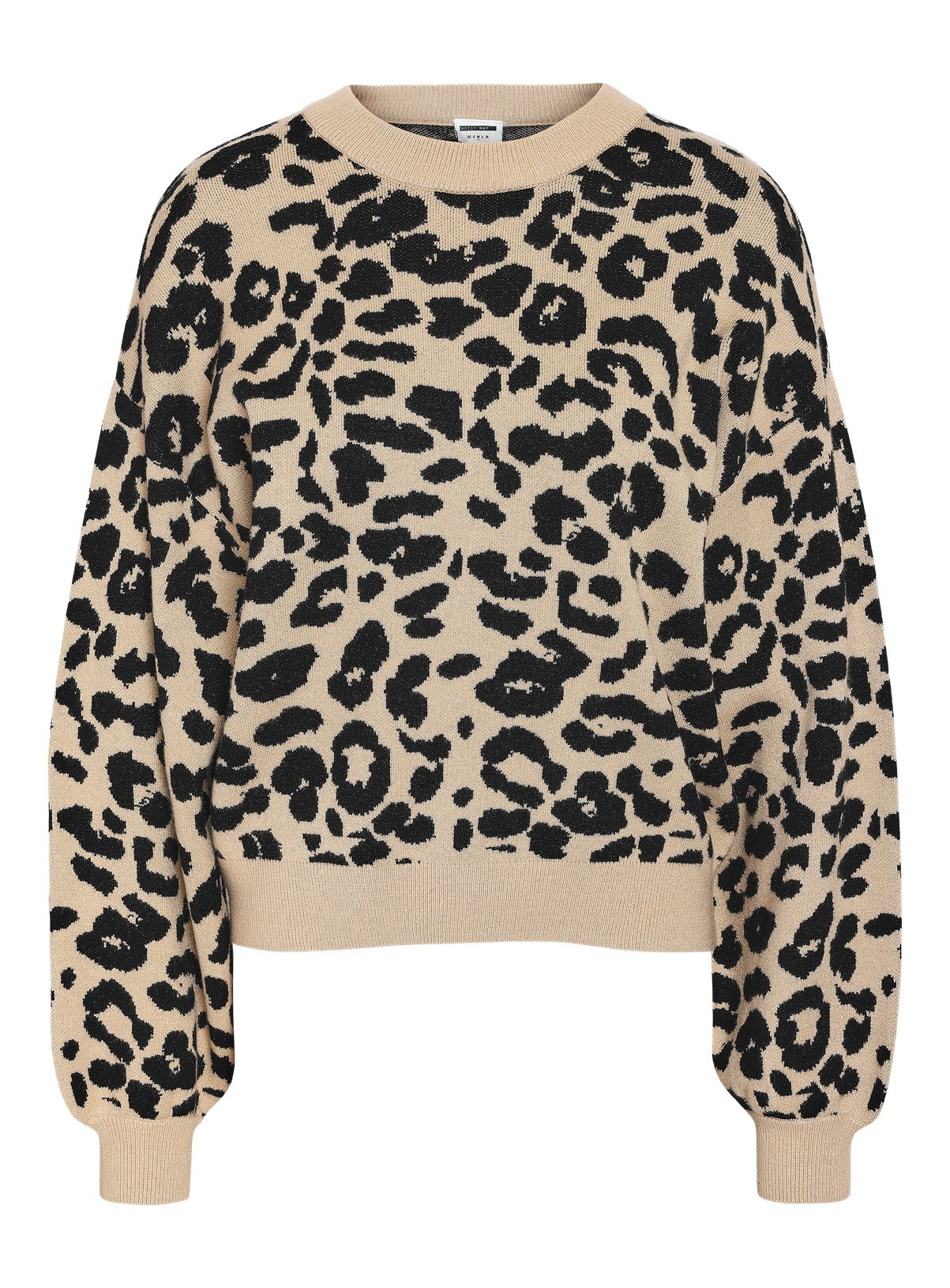 NOISY MAY Curve Knitted Jumper In Leopard 52/UK24 - Image 1 thumbnail